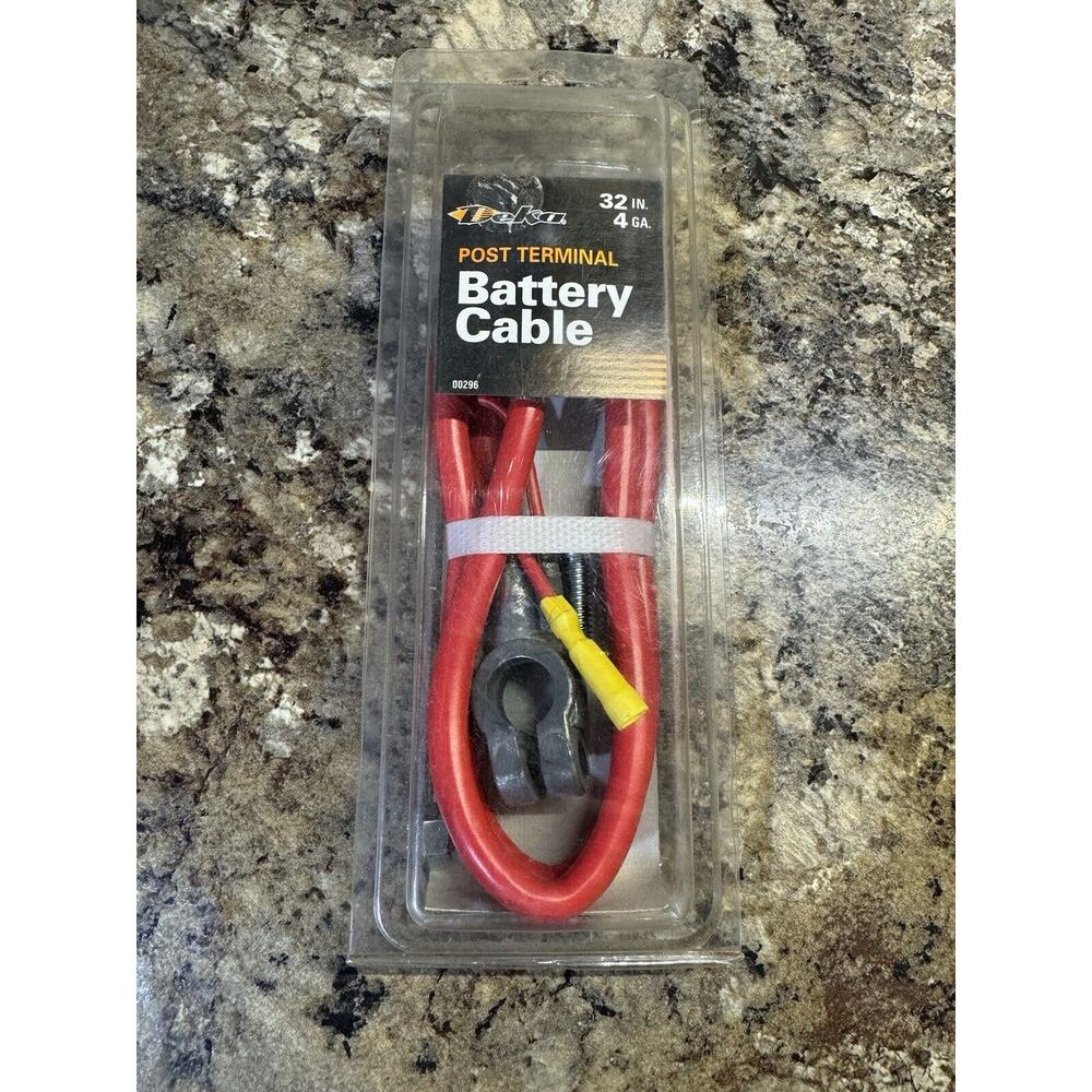 Deka 00296 Top Post Battery Cable - Red 4 Gauge 32"‎ Long